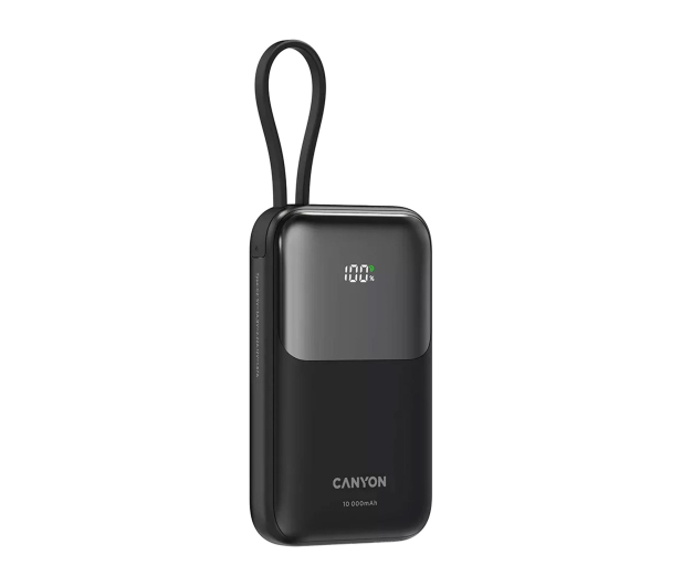 CANYON Powerbank OnPower 101 z kablem 10000 mAh PD22.5W Czarny - 1320624 - zdjęcie 3
